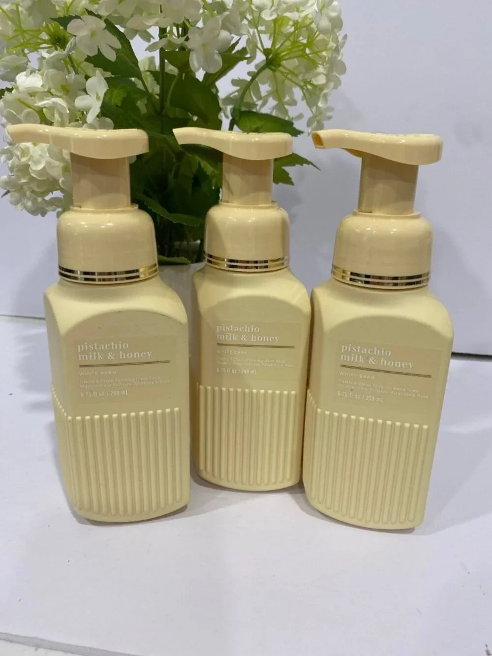“Pistachio Milk & Honey” Bath & Body Works 3-New Gentle Foaming Hand Soaps